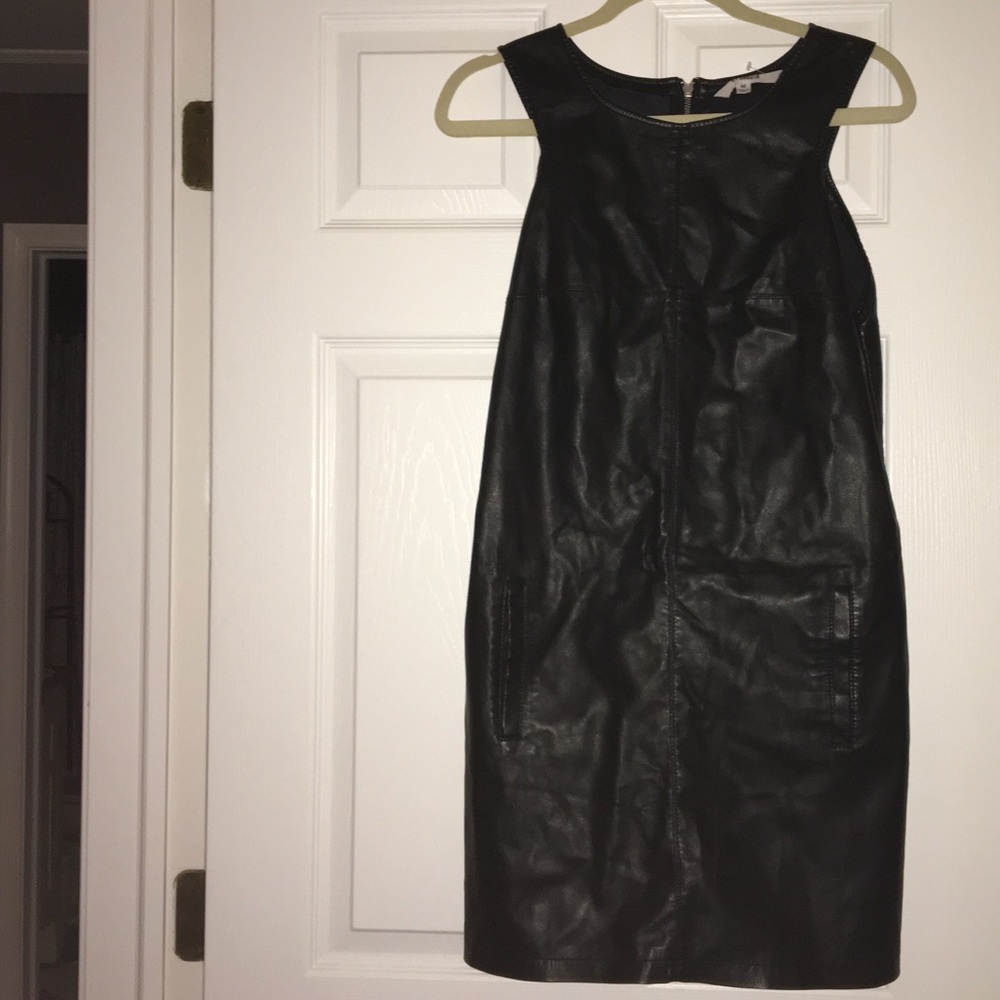 Black leather dress